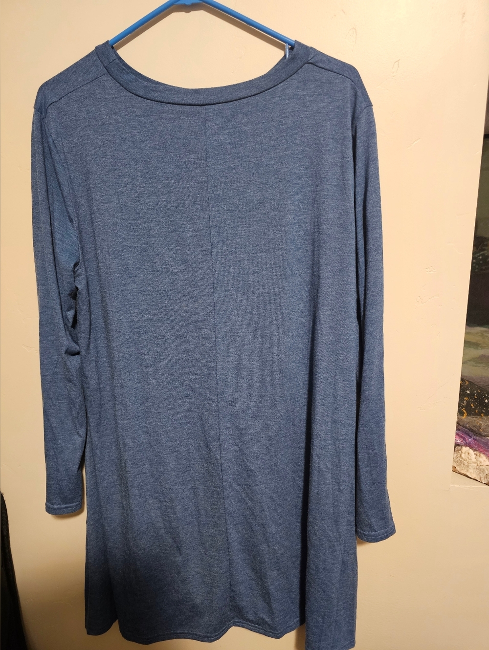 Long Sleeve Women's Tunic Top - Blue